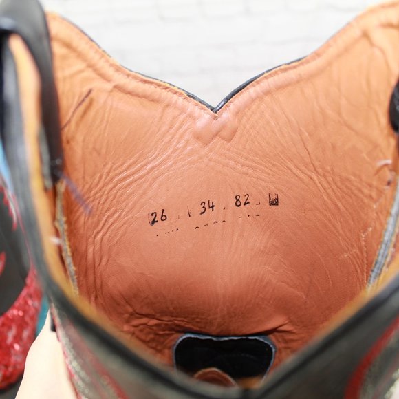 EL PRESIDENTE Red Fancy Sexy Cowboy Boots 11 Inch - Picture 8 of 11